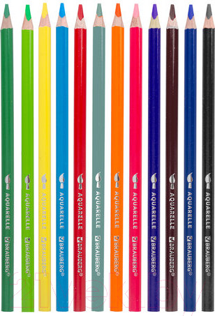 Изображение товара Набор акварельных карандашей Brauberg Premium / 181671 (12цв)