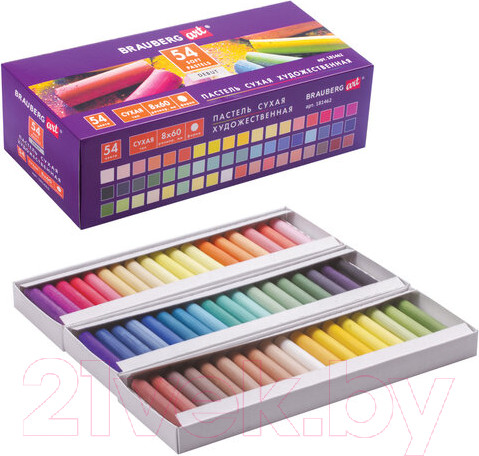 Изображение товара Набор сухой пастели Brauberg Art Debut / 181462 (54цв)