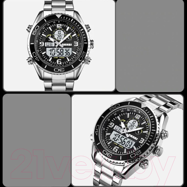 Изображение товара Часы наручные мужские Skmei 1600 (серебристый/белый)