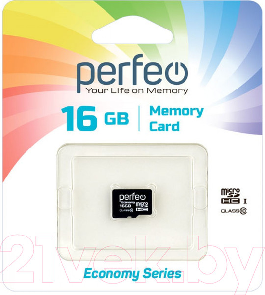 Изображение товара Карта памяти Perfeo MicroSDHC 16GB (Class 10) PF16GMCSH10ES