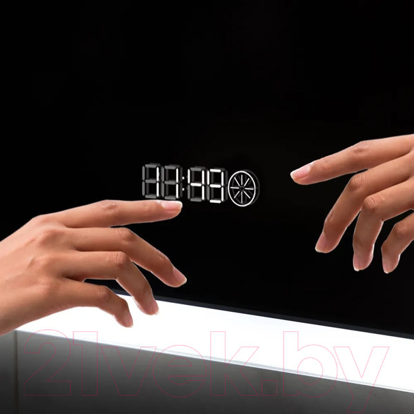 Изображение товара Зеркало Пекам Greta 120x80 / greta-120x80scl (с подсветкой, сенсором на прикосновение и часами)