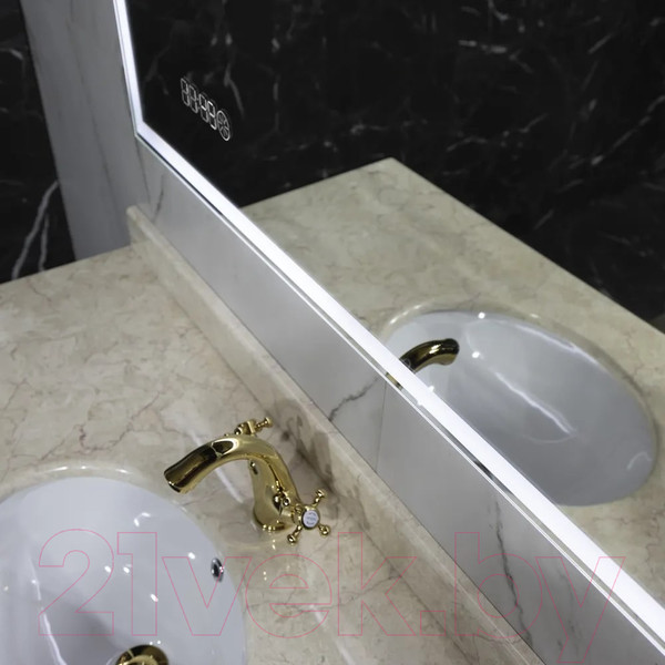 Изображение товара Зеркало Пекам Greta 120x80 / greta-120x80scl (с подсветкой, сенсором на прикосновение и часами)