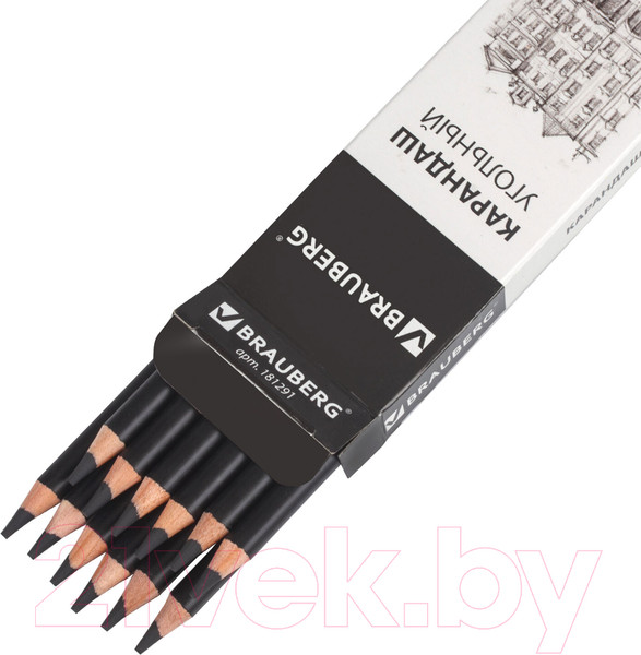 Изображение товара Набор угольных карандашей Brauberg Art Classic / 181293 (12шт)