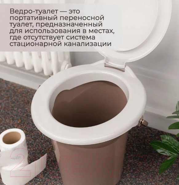 Изображение товара Ведро-туалет Бытпласт Лотос / 4312264 (коричневый)