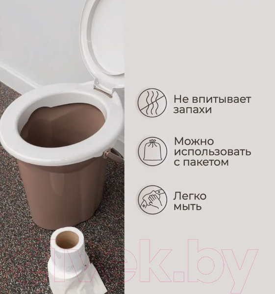 Изображение товара Ведро-туалет Бытпласт Лотос / 4312264 (коричневый)