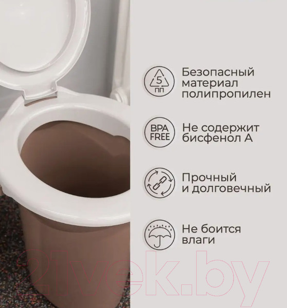 Изображение товара Ведро-туалет Бытпласт Лотос / 4312264 (коричневый)