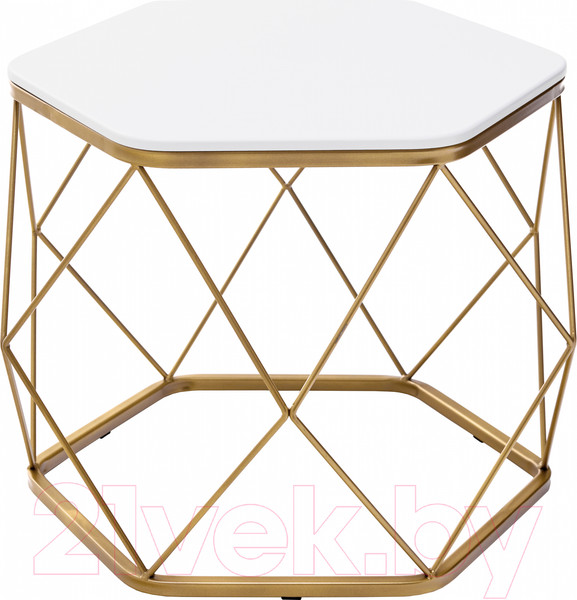 Изображение товара Журнальный столик РасГар Арена (золото/белый)
