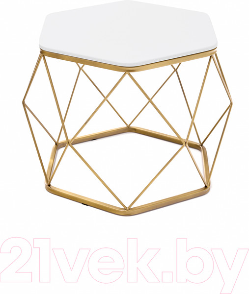 Изображение товара Журнальный столик РасГар Арена (золото/белый)