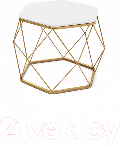Изображение товара Журнальный столик РасГар Арена (золото/белый)