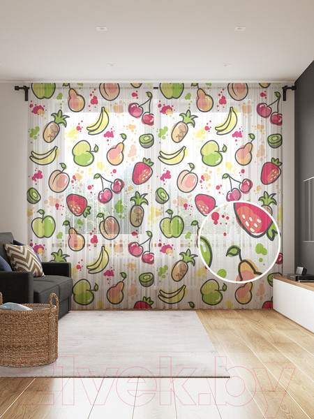 Изображение товара Комплект гардин JoyArty Фруктовый иммунитет / tul_47766 (2шт, 145x265)