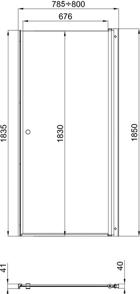 Изображение товара Душевая дверь Triton Уно 80x185 (прозрачное стекло)