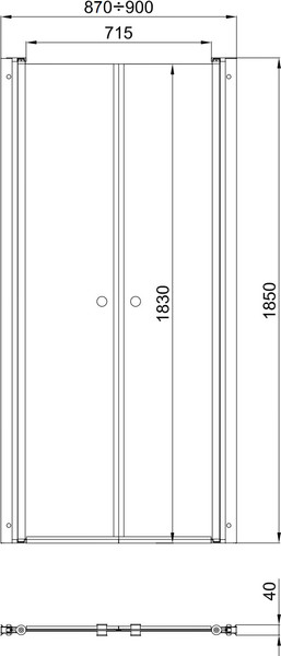 Изображение товара Душевая дверь Triton Дабл 90x185 (прозрачное стекло)