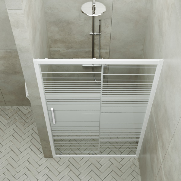 Изображение товара Душевая дверь Triton Слайд 100x185 (полосы стекло)