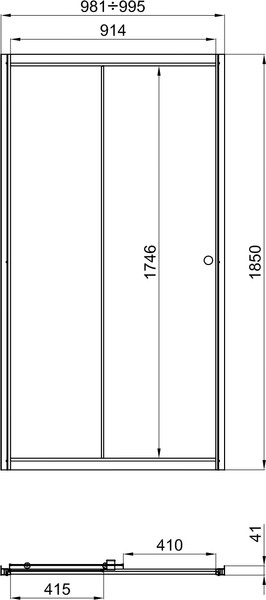 Изображение товара Душевая дверь Triton Слайд 100x185 (полосы стекло)