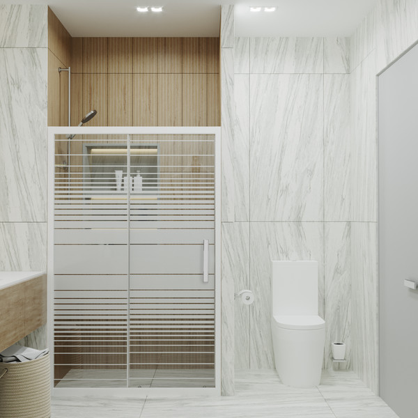 Изображение товара Душевая дверь Triton Слайд 100x185 (полосы стекло)