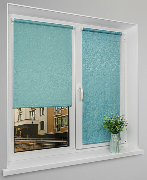 Изображение товара Рулонная штора Lm Decor Жаккард LM 66-18 140x170 (лазурный)