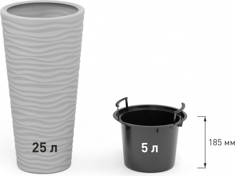 Изображение товара Кашпо Альтернатива Оазис / М8076 (серый)