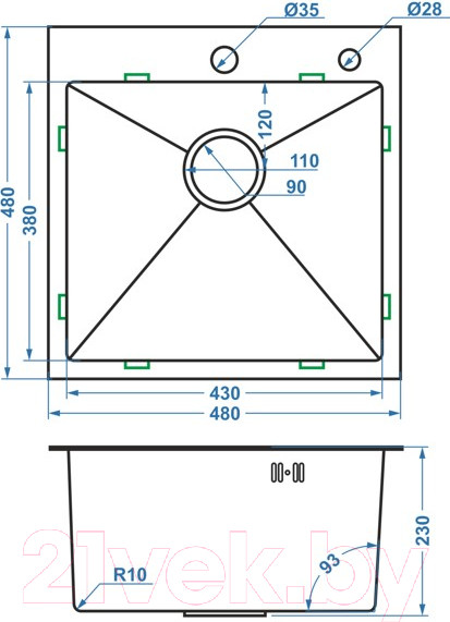 Изображение товара Мойка кухонная Avina HM4848 (графит)