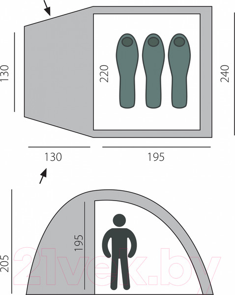Изображение товара Палатка BTrace Dome 3 / T0294 (зеленый)