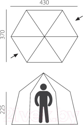 Изображение товара Туристический шатер BTrace Highland / T0256 (зеленый/бежевый)