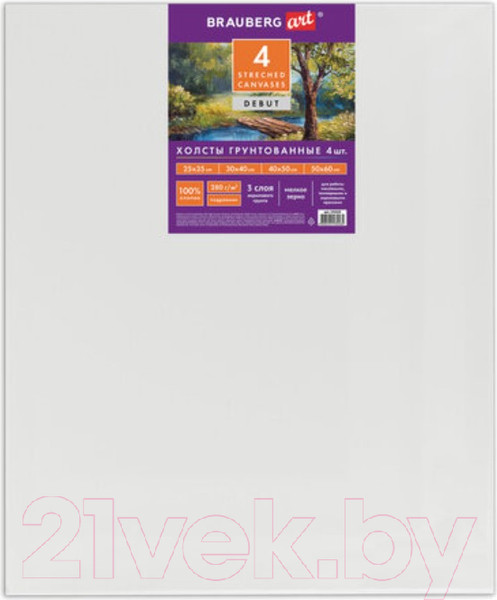 Изображение товара Холст для рисования Brauberg Art Debut / 191028 (4шт)