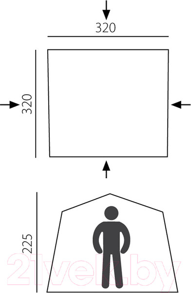 Изображение товара Туристический шатер BTrace Grand / T0501 (зеленый/бежевый)