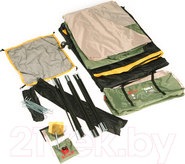 Изображение товара Палатка BTrace Canio 4 / T0249 (зеленый/бежевый)