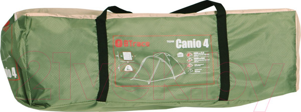 Изображение товара Палатка BTrace Canio 4 / T0249 (зеленый/бежевый)