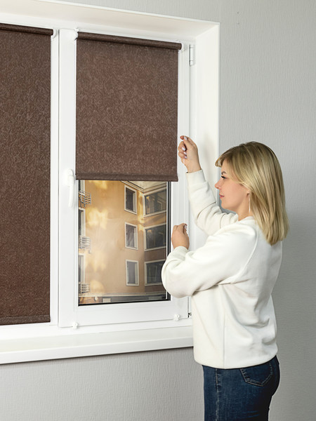 Изображение товара Рулонная штора Lm Decor Жаккард LM 66-28 180x185 (коричневый)