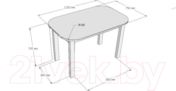 Изображение товара Обеденный стол Senira Р-001 (сосна монрепо/хром)