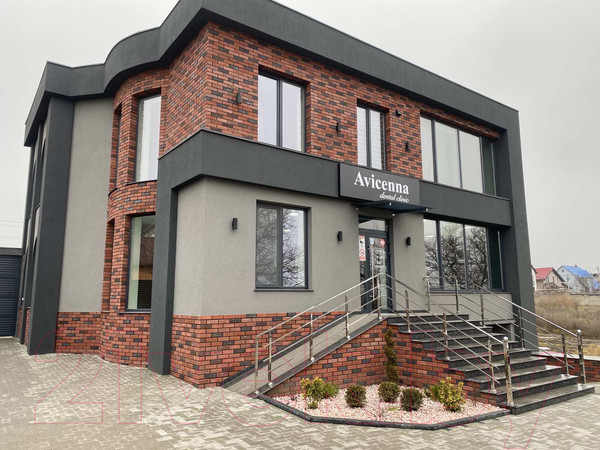 Изображение товара Декоративный камень бетонный Petra Клинкерный кирпич 15П3 (кирпичный/темно-серый)