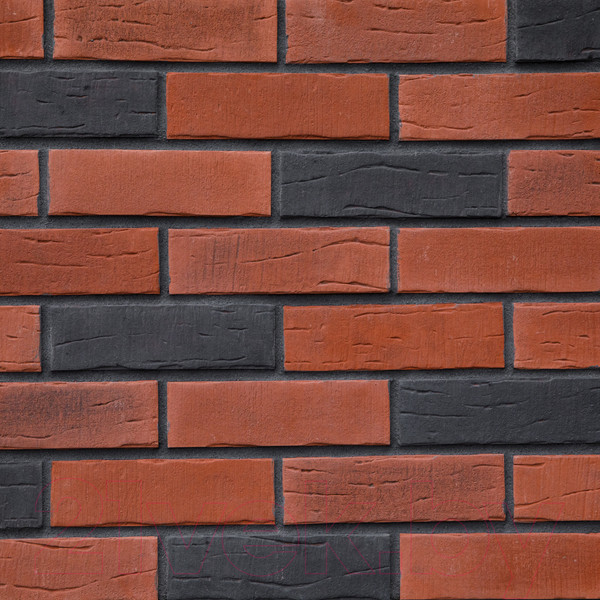 Изображение товара Декоративный камень бетонный Petra Клинкерный кирпич 15П3 (кирпичный/темно-серый)