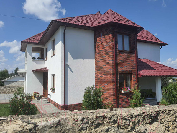 Изображение товара Декоративный камень бетонный Petra Клинкерный кирпич 15П3 (кирпичный/темно-серый)