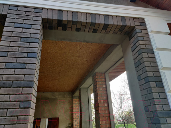 Изображение товара Декоративный камень бетонный Petra Клинкерный кирпич 15П5 (коричневый/темно-серый)