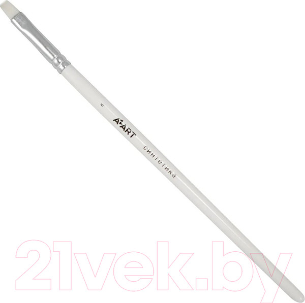 Изображение товара Кисть для рисования Azart №6 (синтетика, плоская, белый)