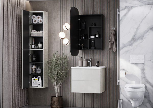 Изображение товара Шкаф с зеркалом для ванной Акватон Сохо 60 L (1A258302AJA0L)