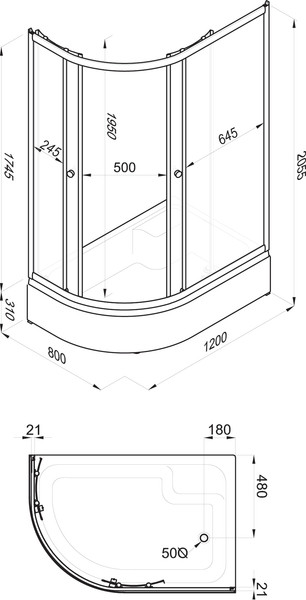 Изображение товара Душевой уголок Triton Коралл В Мозаика 120x80 R