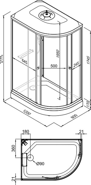 Изображение товара Душевая кабина Triton Коралл А 120x80 L