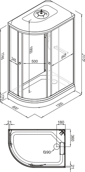 Изображение товара Душевая кабина Triton Коралл А 120x80 R
