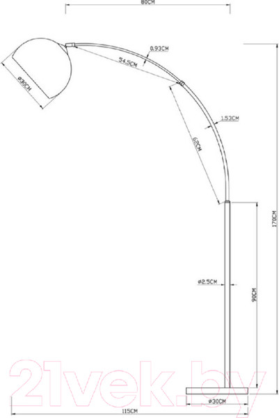 Изображение товара Торшер Arte Lamp Goliath A5822PN-1SS