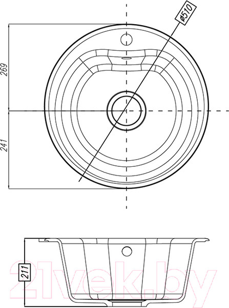 Изображение товара Мойка кухонная Акватон Мида (1A712732MD290)