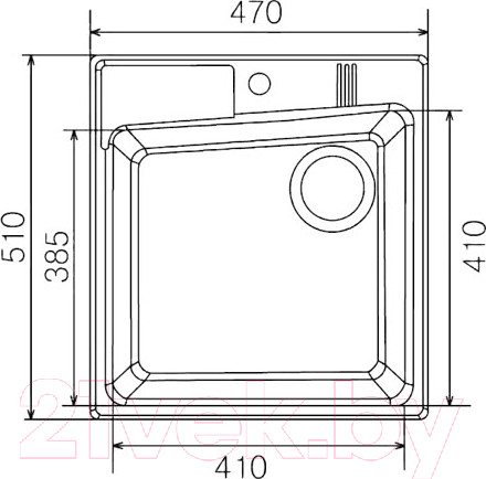 Изображение товара Мойка кухонная Акватон Парма (1A713032PM280)