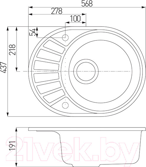 Изображение товара Мойка кухонная Акватон Чезана (1A711232CS280)