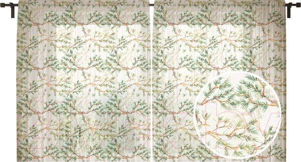 Изображение товара Комплект гардин JoyArty Ветки хвои / tul_185484 (2шт, 145x180)