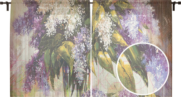 Изображение товара Комплект гардин JoyArty Букет сирени / tul_62743 (2шт, 145x180)