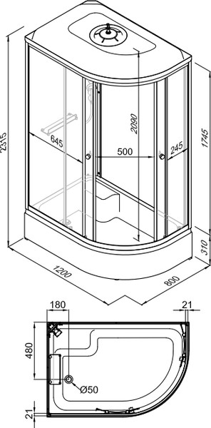Изображение товара Душевая кабина Triton Коралл B 120x80 L