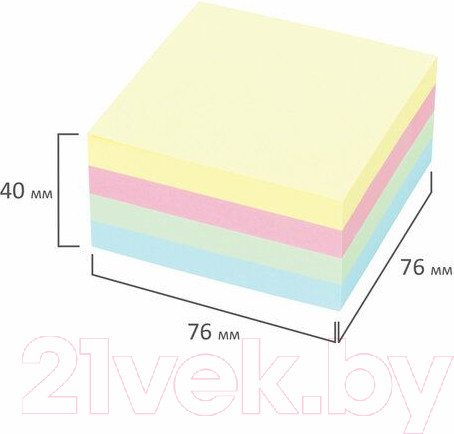 Изображение товара Блок для записей Staff Profit. Пастельный / 129352