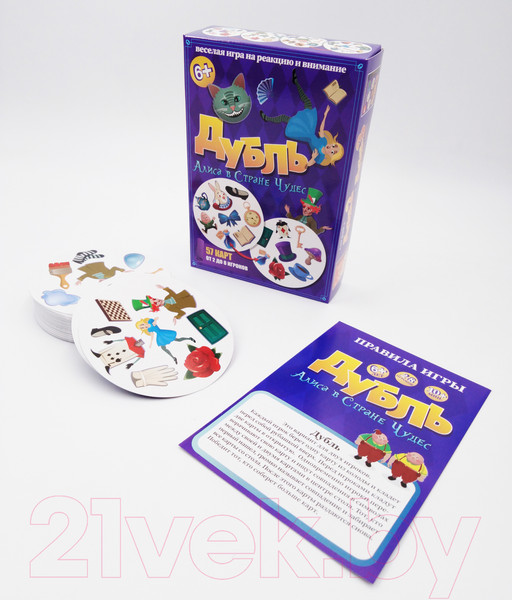 Изображение товара Настольная игра Нескучные игры Дубль. Алиса в стране чудес / 8346/51
