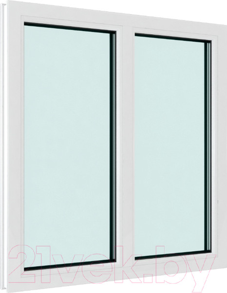 Изображение товара Окно ПВХ Brusbox Двухстворчатое глухое 3 стекла (1600x1600x70)