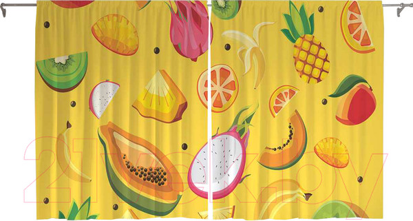 Изображение товара Комплект гардин JoyArty Сочные кусочки / tul_71722 (2шт, 145x180)